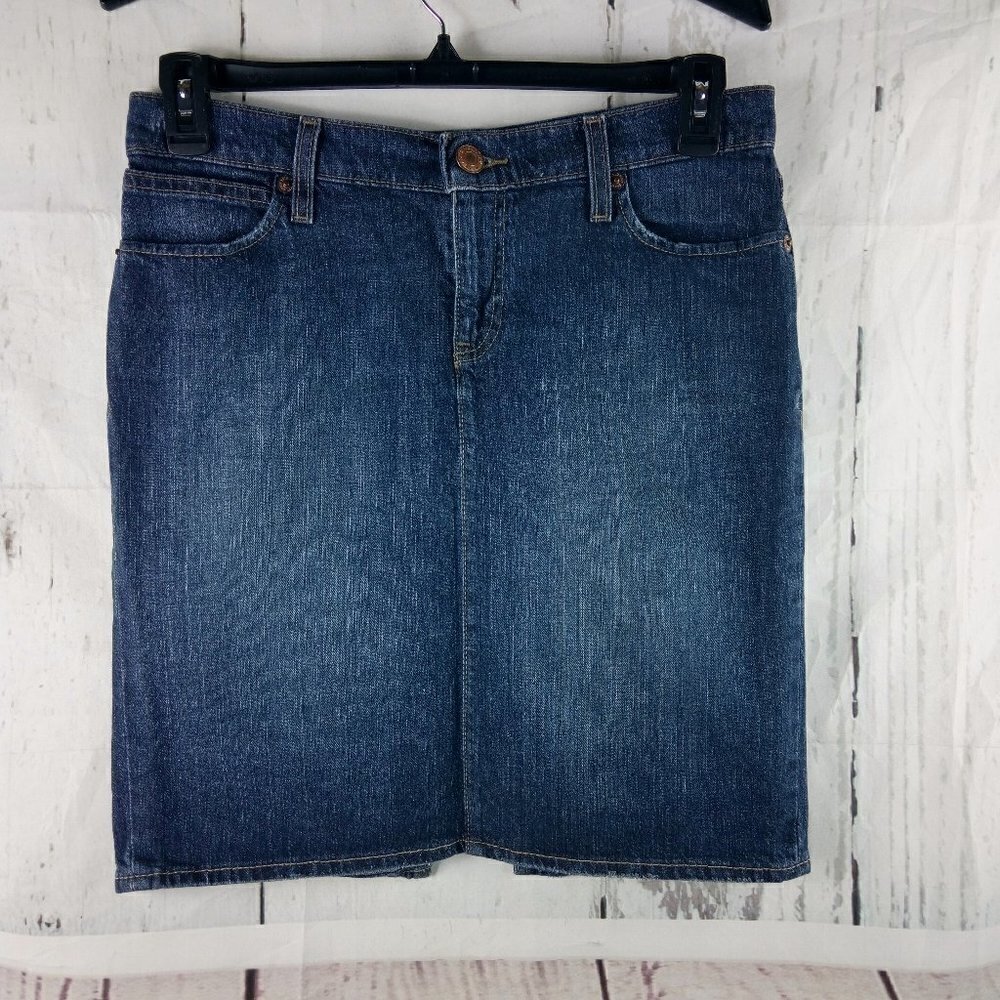 Old Navy Just Below The Waist Stretch Women's Size 8 Denim Blue Skirt 32…